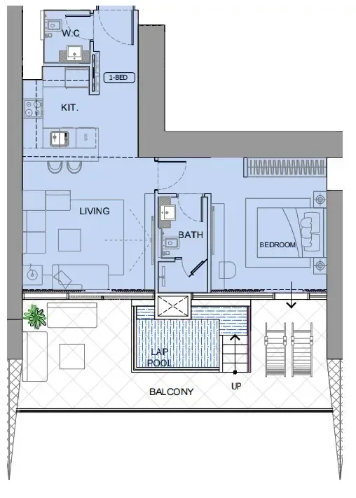 1 BR layout at One by Binghatti