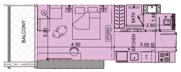 0 BR layout at Binghatti Luxuria