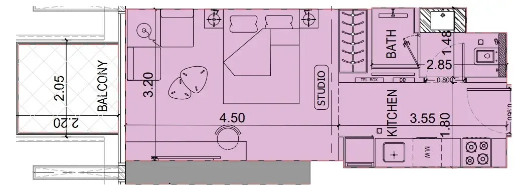 0 BR layout at Binghatti Luxuria