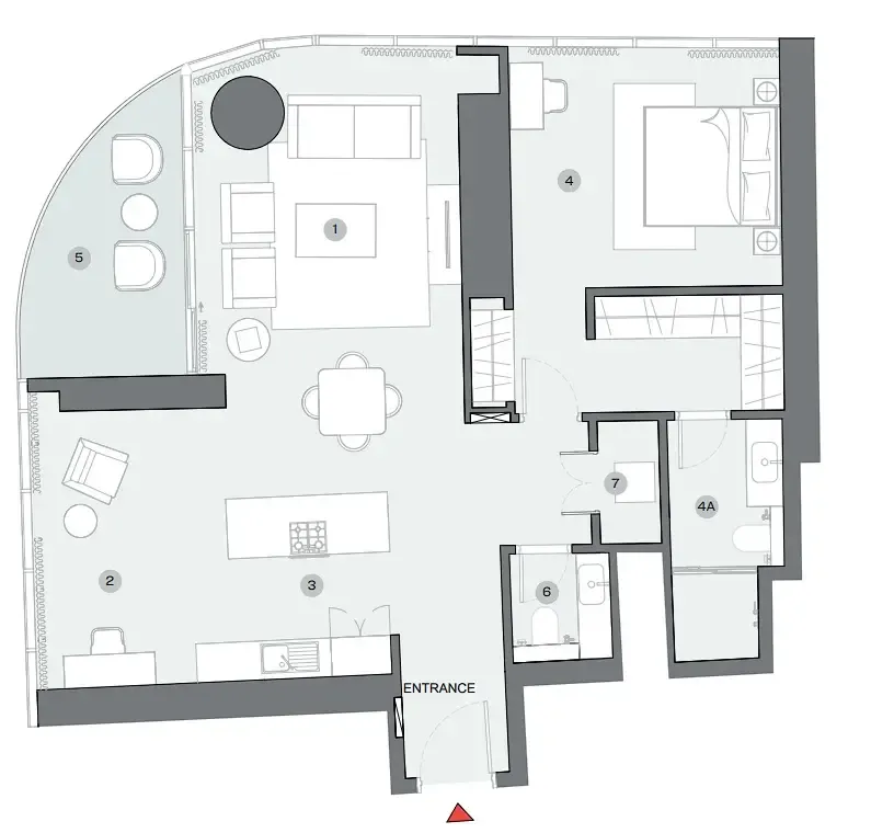 Sobha Seahaven 1 BR floor plan - Dubai Harbour, Dubai - by Sobha