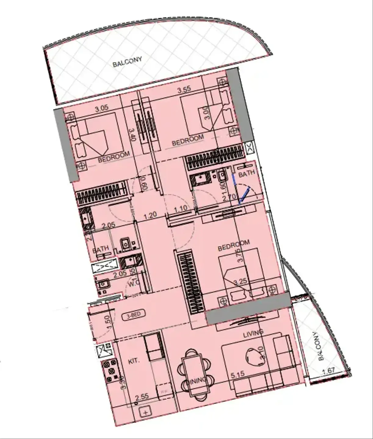 3 BR layout at Maybach Ultimate Luxury