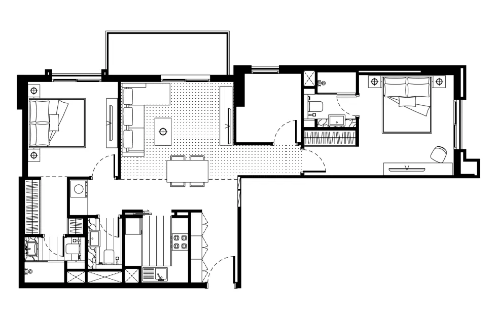 2 BR layout at FH Residency