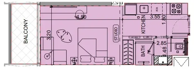 0 BR layout at Binghatti Luxuria