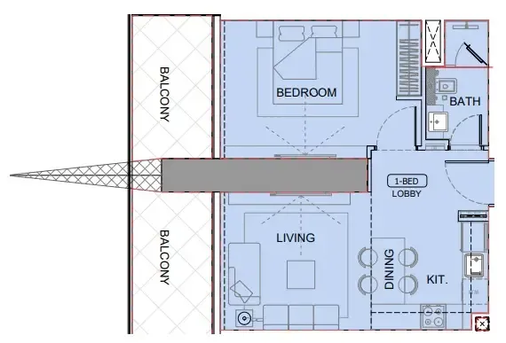 1 BR layout at One by Binghatti