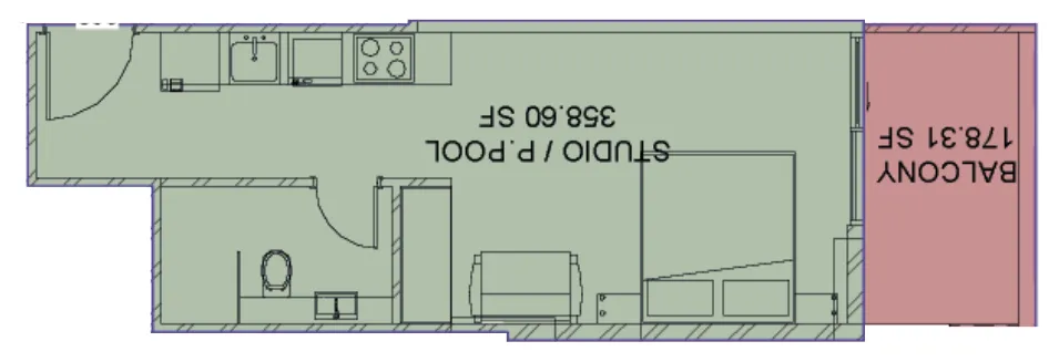 Samana Santorini Studio floor plan - Dubai Studio City, Dubai - by Samana