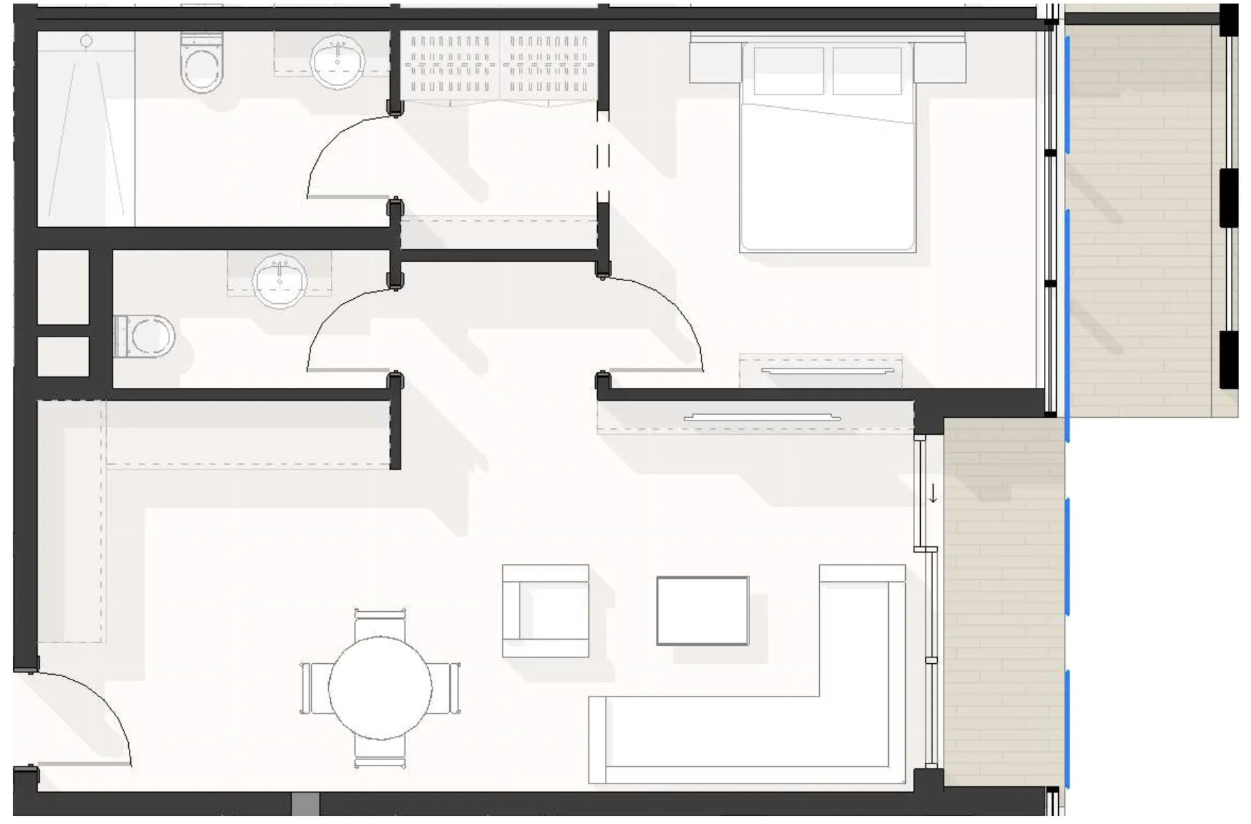 1 BR layout at Amazonia Residence