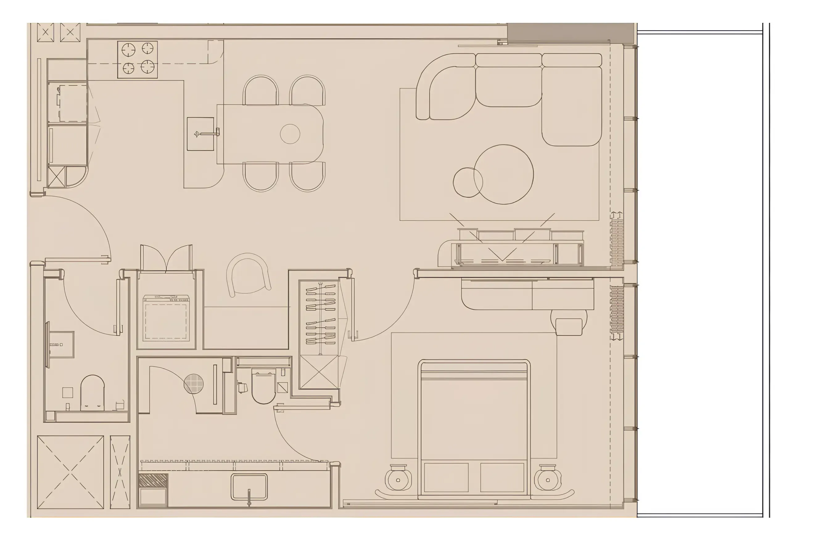 1 BR layout at Pearl House IV