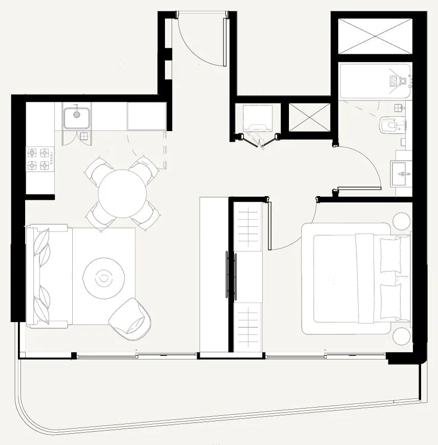 1 BR layout at Azizi Sakandar