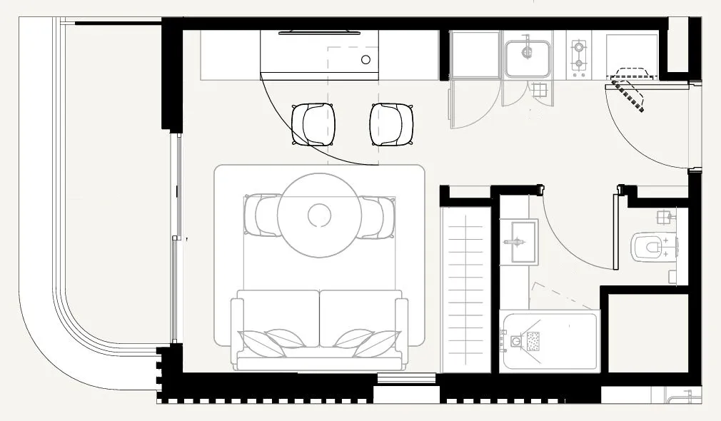 0 BR layout at Azizi Sakandar
