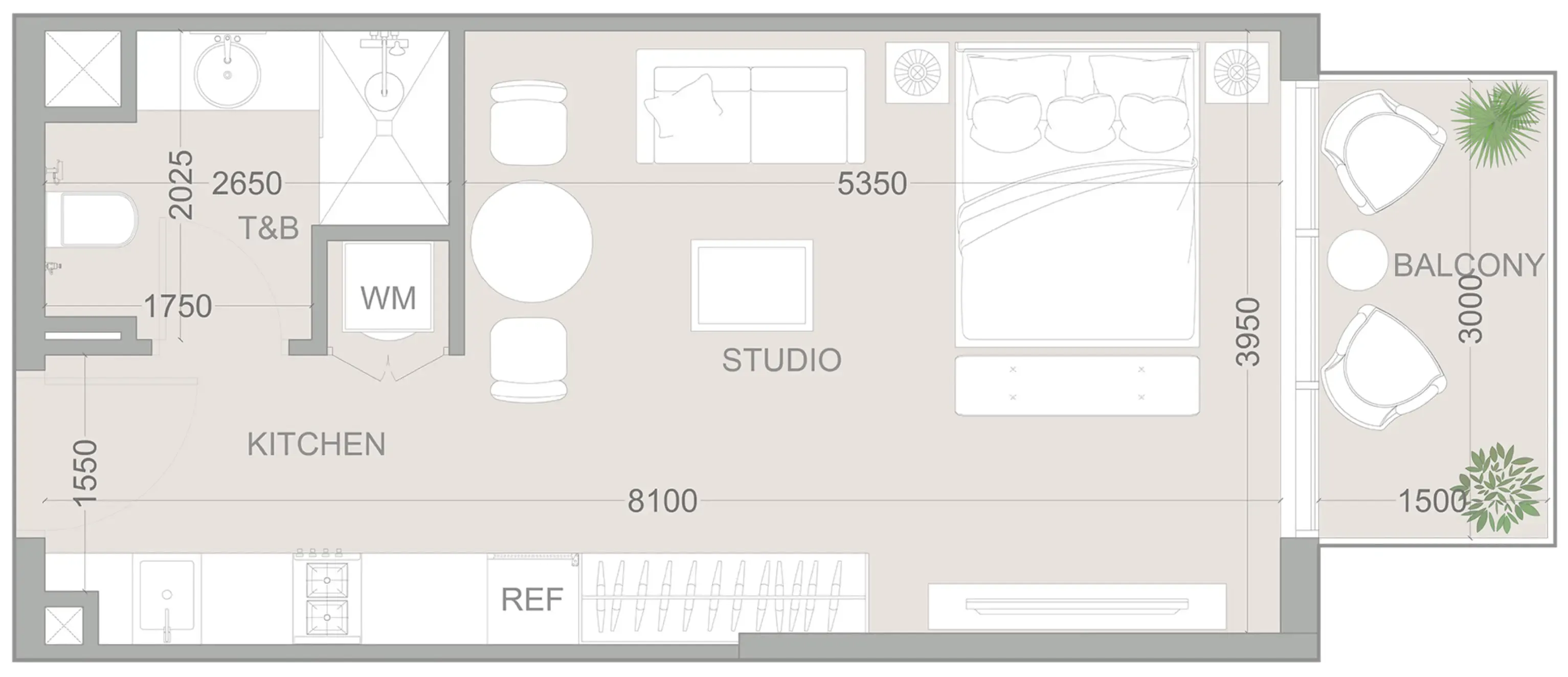 0 BR layout at 1WOOD Residence 2