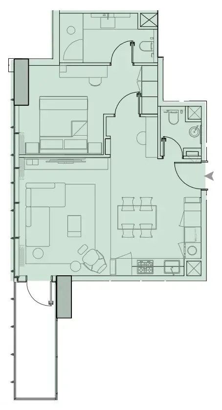 1 BR layout at Wynwood Horizon