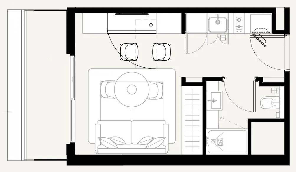 0 BR layout at Azizi Sakandar