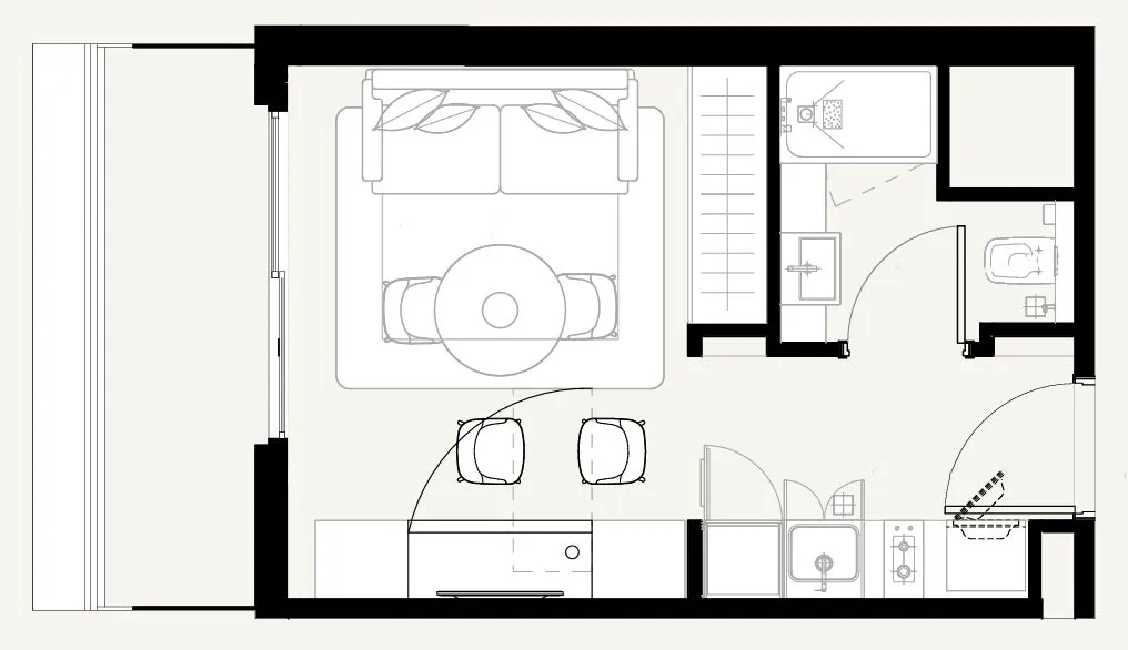0 BR layout at Azizi Sakandar