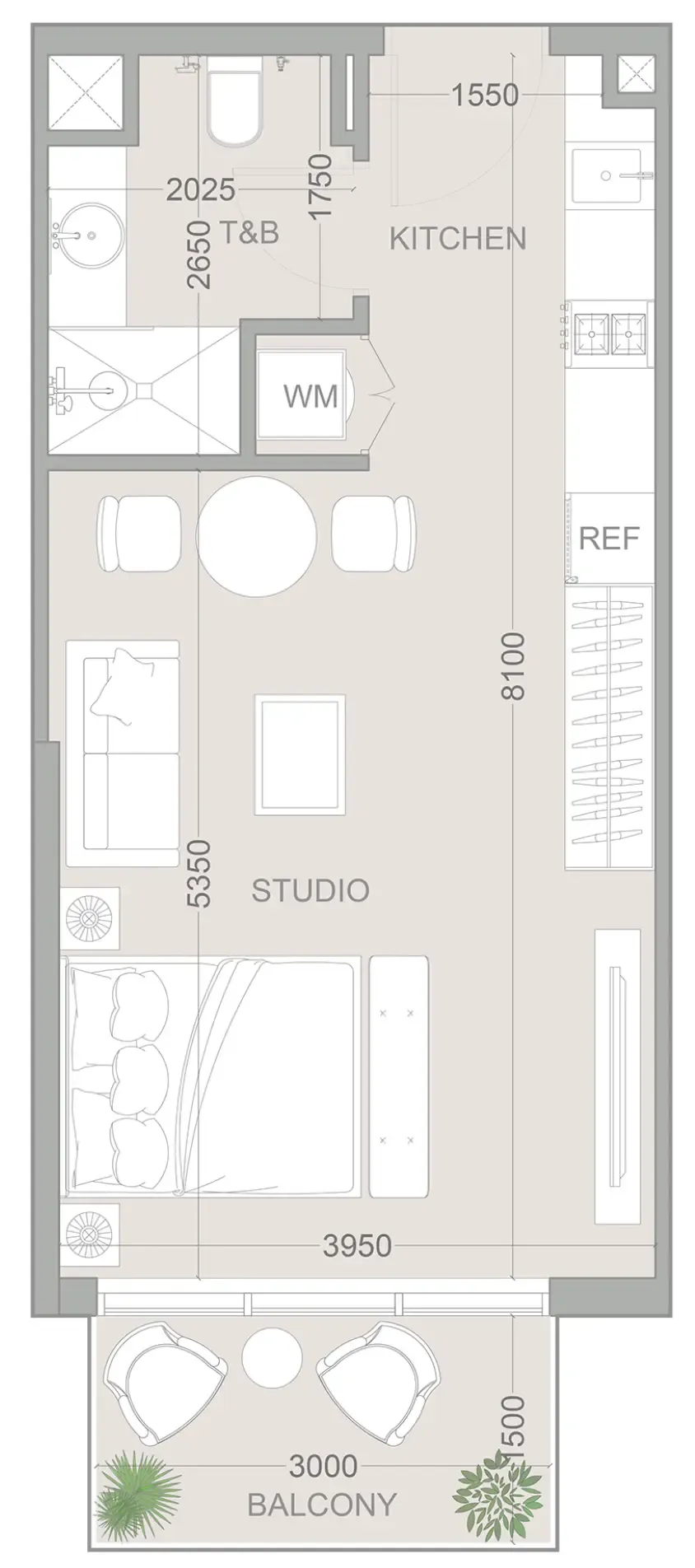 0 BR layout at 1WOOD Residence 2