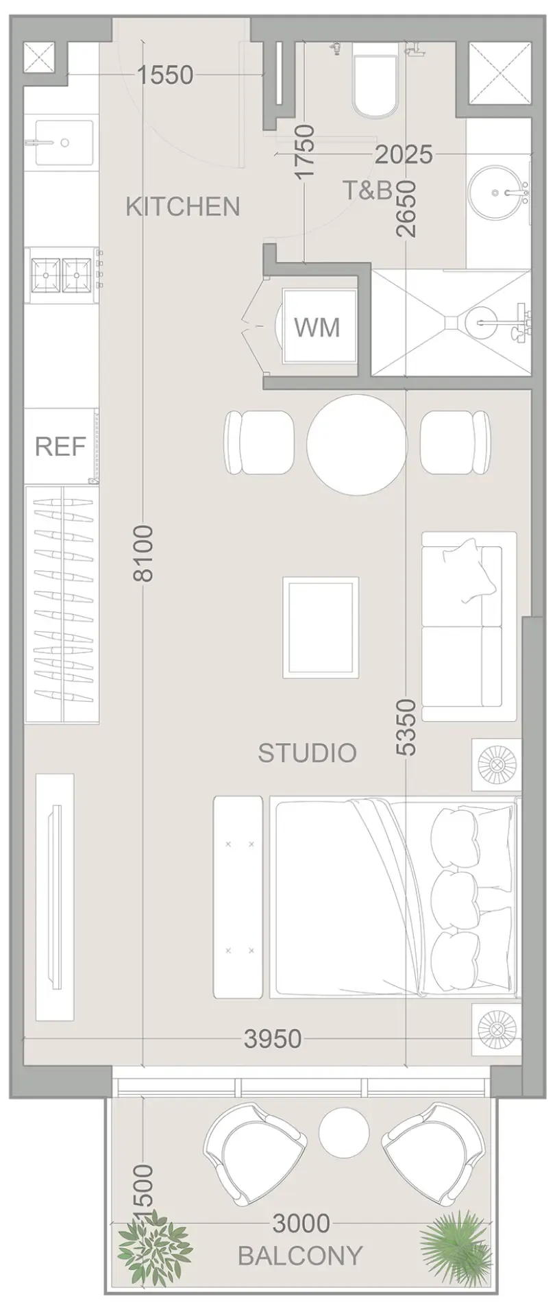 0 BR layout at 1WOOD Residence 2