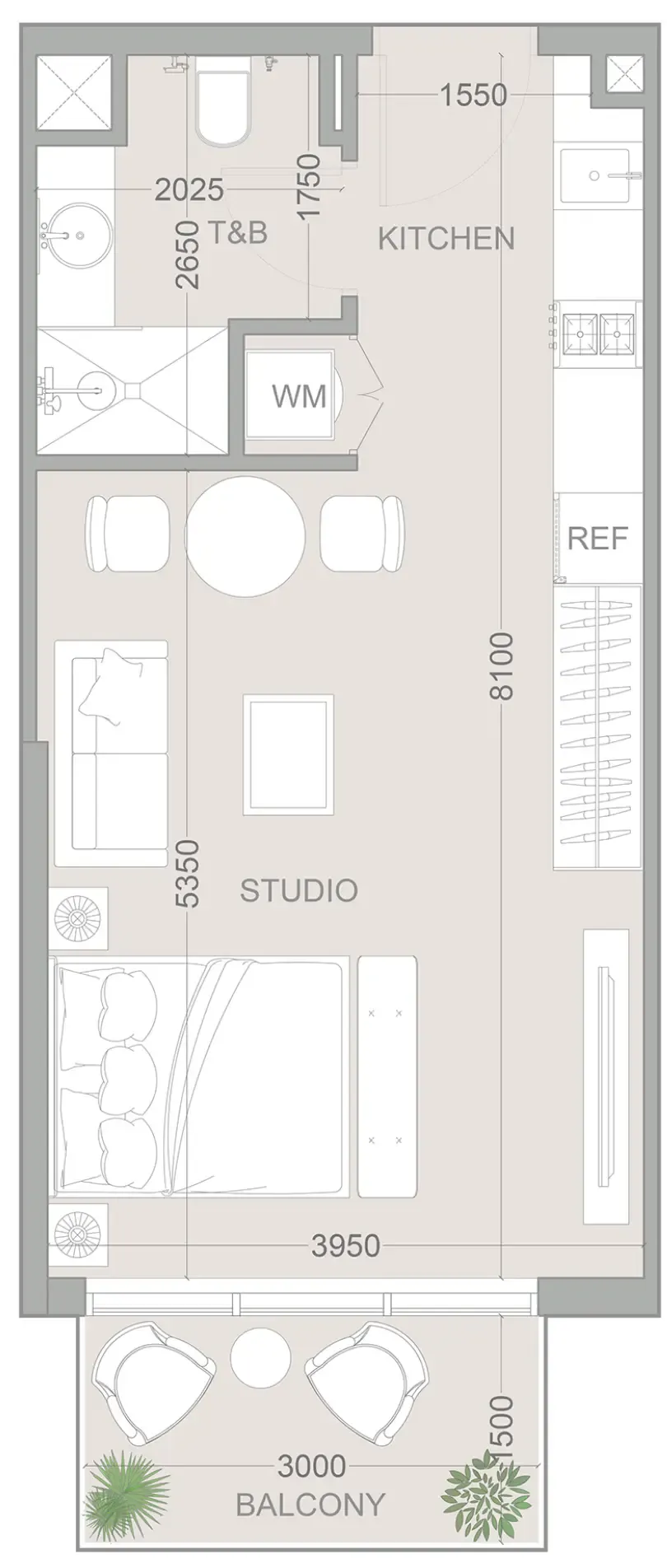 0 BR layout at 1WOOD Residence 2