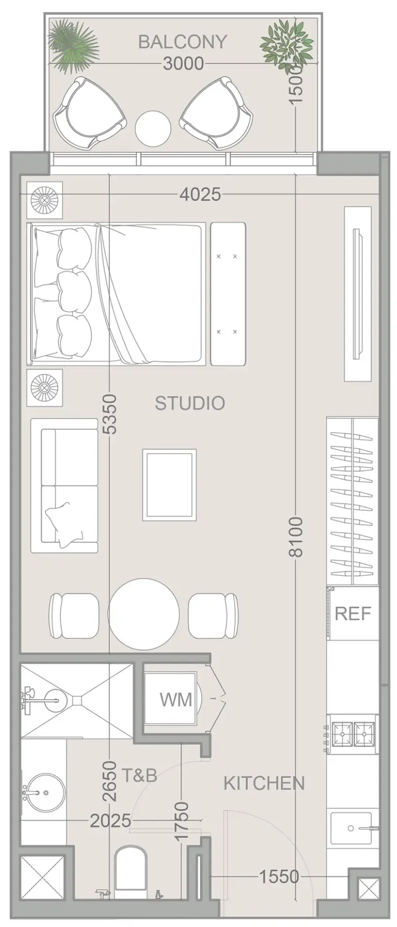 0 BR layout at 1WOOD Residence 2
