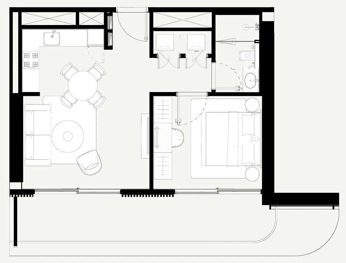 1 BR layout at Azizi Abraham