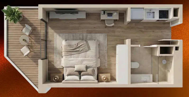 0 BR layout at 09 Life Residences