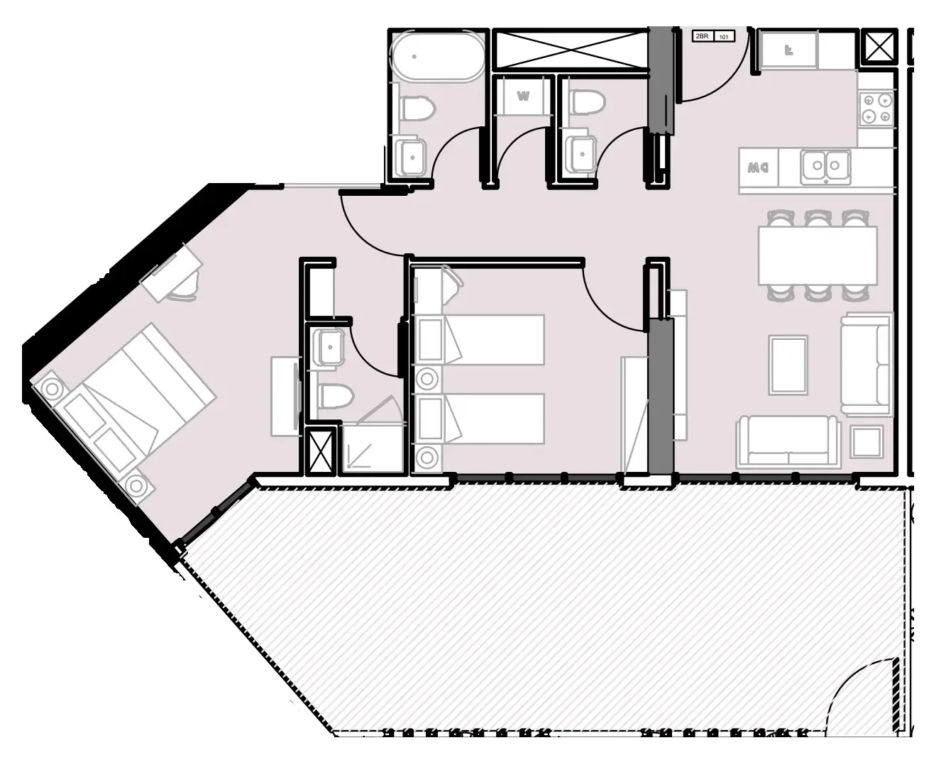2 BR layout at Verdana III