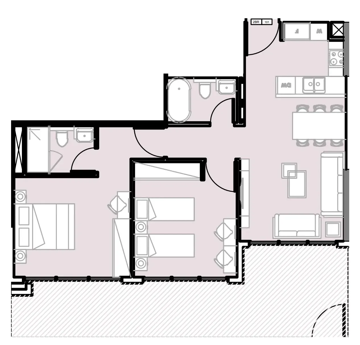 2 BR layout at Verdana III