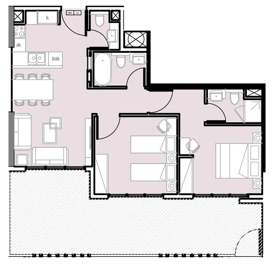 2 BR layout at Verdana III