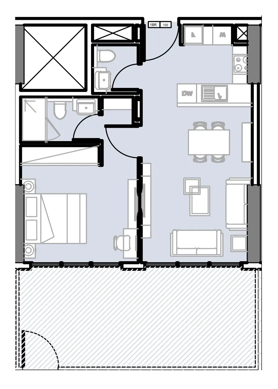 1 BR layout at Verdana III