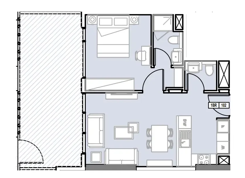 1 BR layout at Verdana III