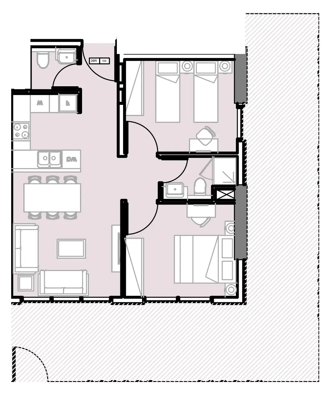 2 BR layout at Verdana III
