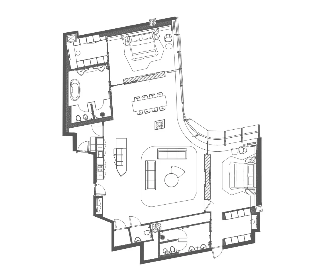 Opus By Zaha Hadid 2 BR floor plan - Business Bay, Dubai - by Omniyat