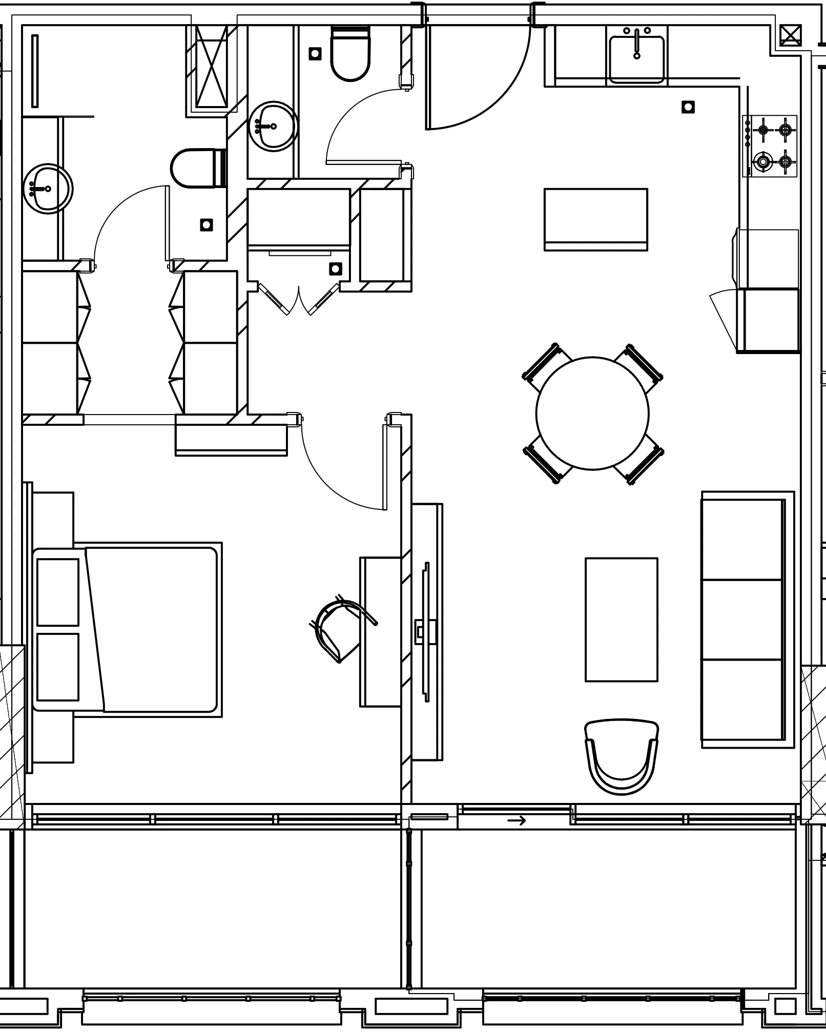 1 BR layout at Berkeley Square