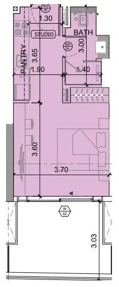 0 BR layout at Binghatti Etherea