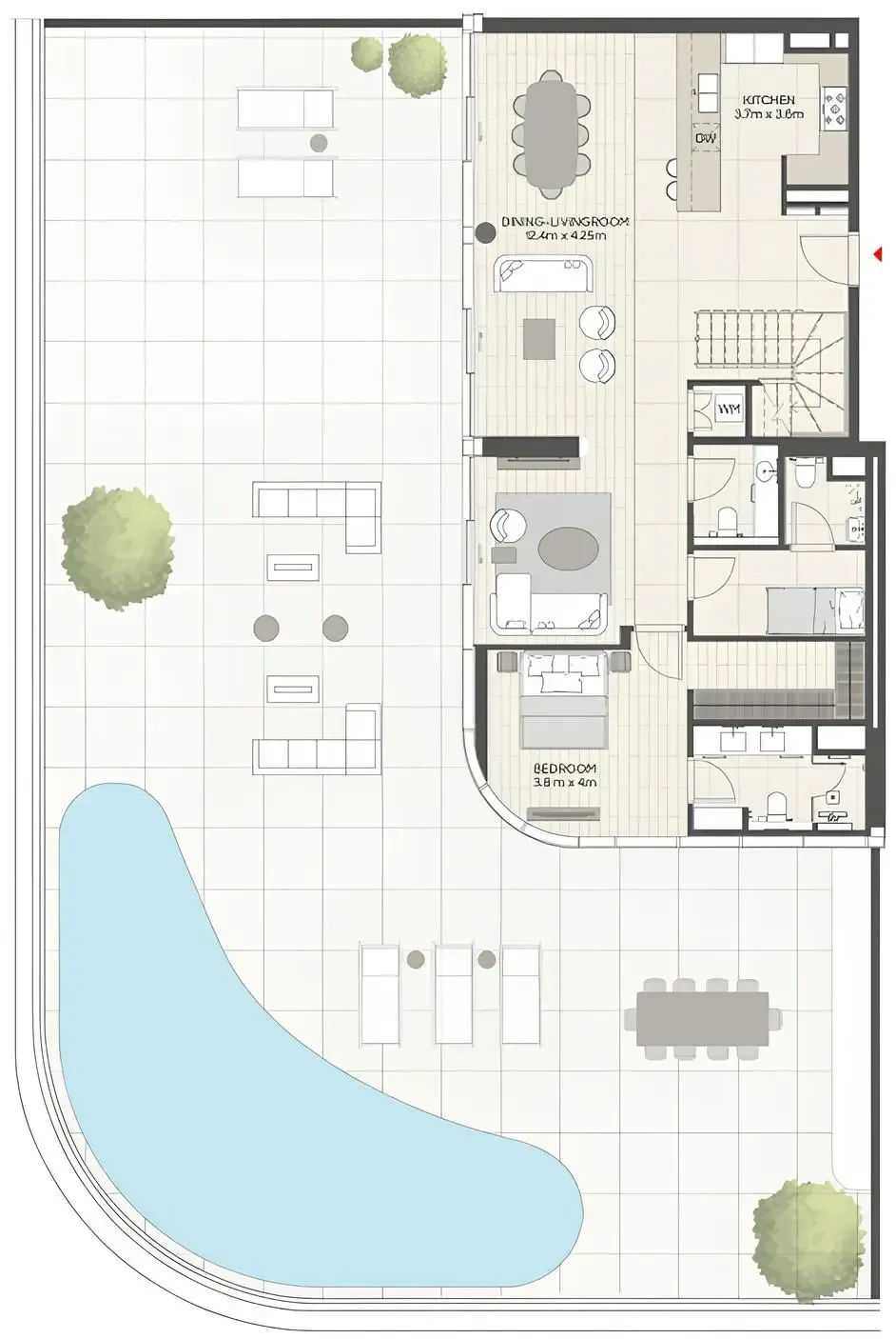 3 BR layout at LIV Oceanside