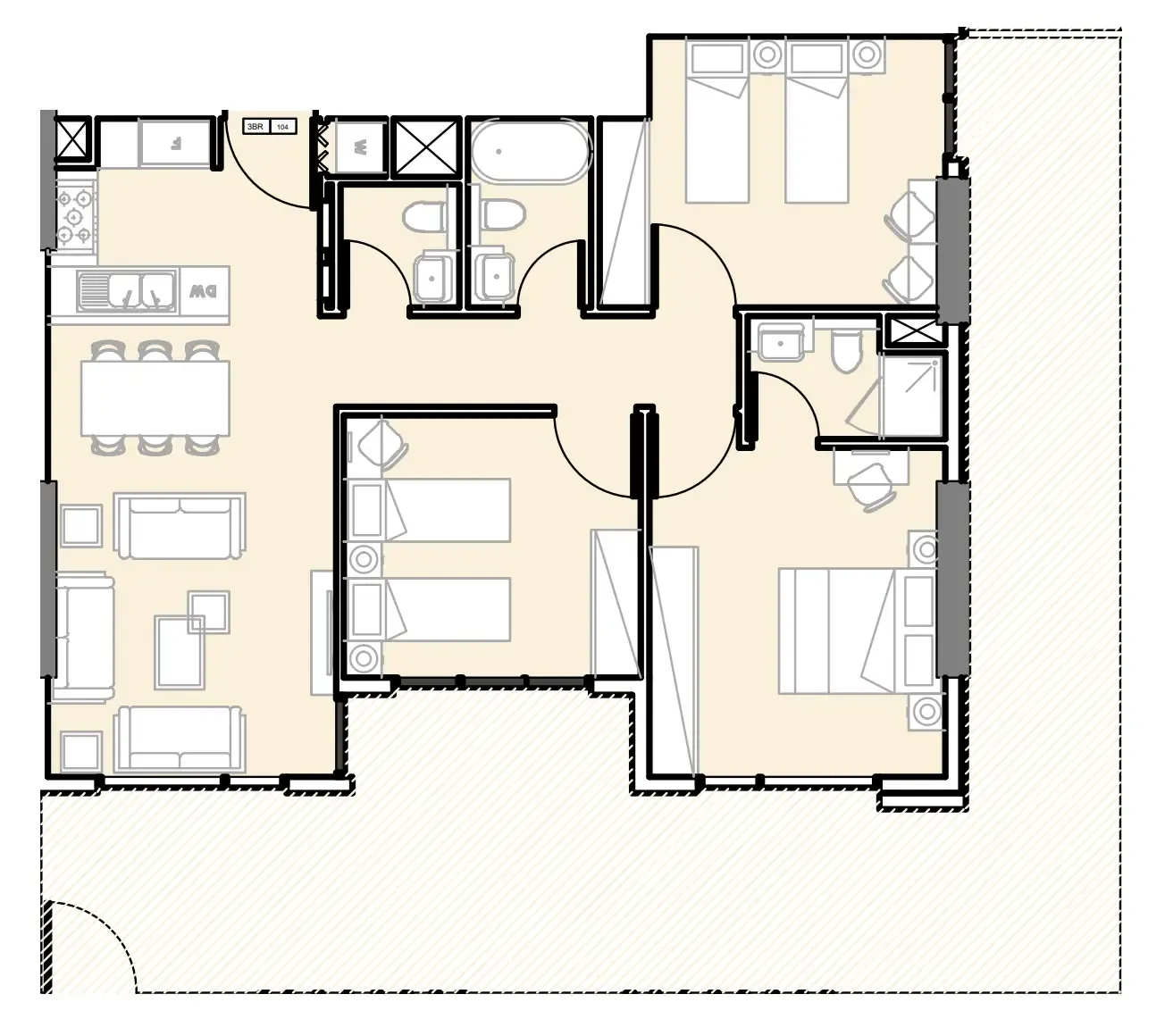3 BR layout at Verdana III