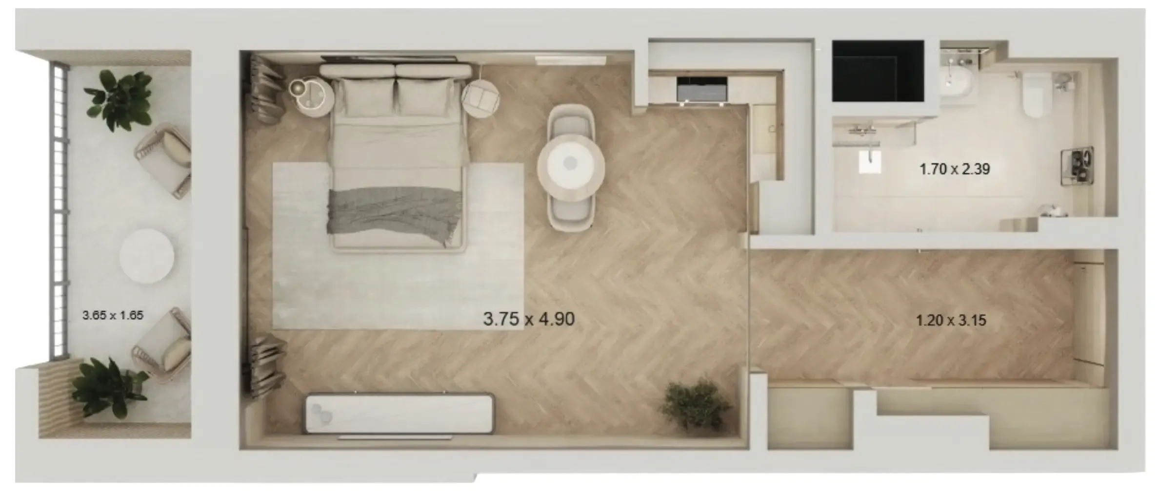 0 BR layout at Arisha Terraces