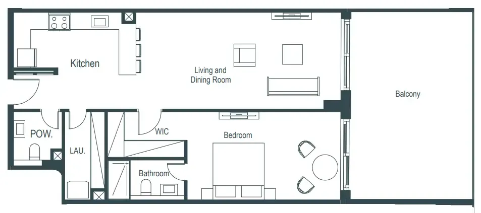 1 BR layout at Whitestone Residences