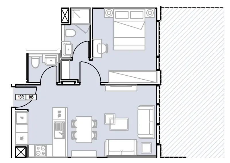 1 BR layout at Verdana III