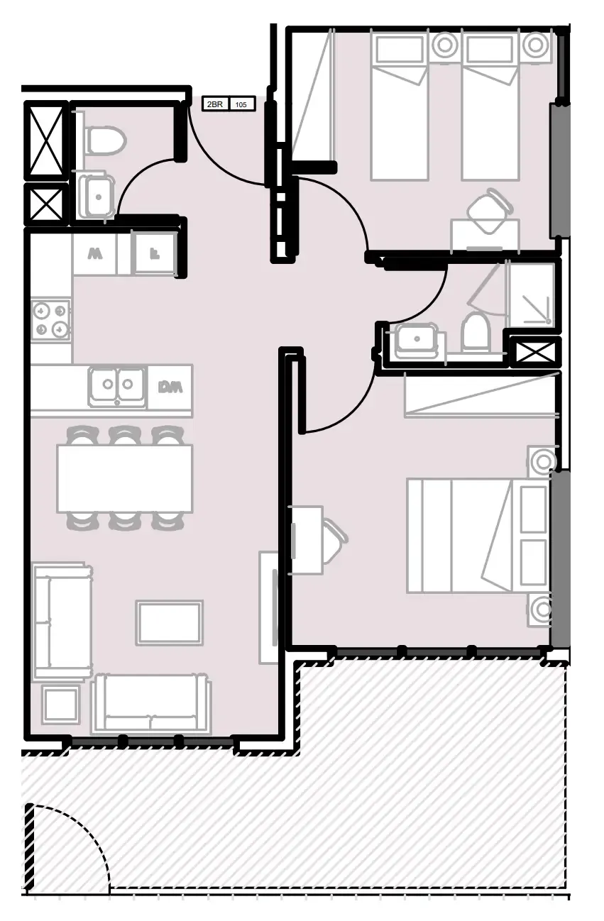 2 BR layout at Verdana III