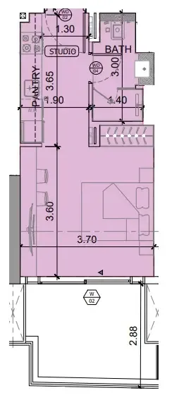 0 BR layout at Binghatti Etherea