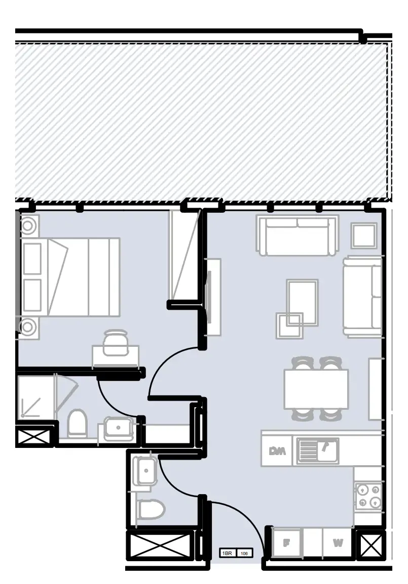 1 BR layout at Verdana III