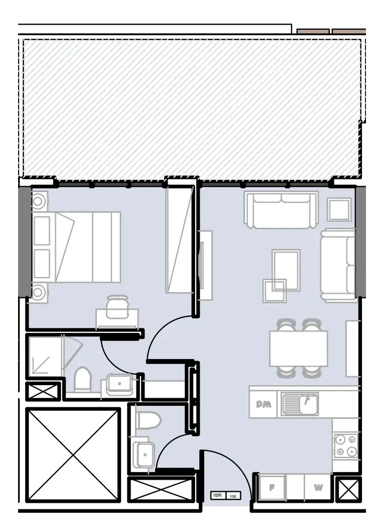 1 BR layout at Verdana III