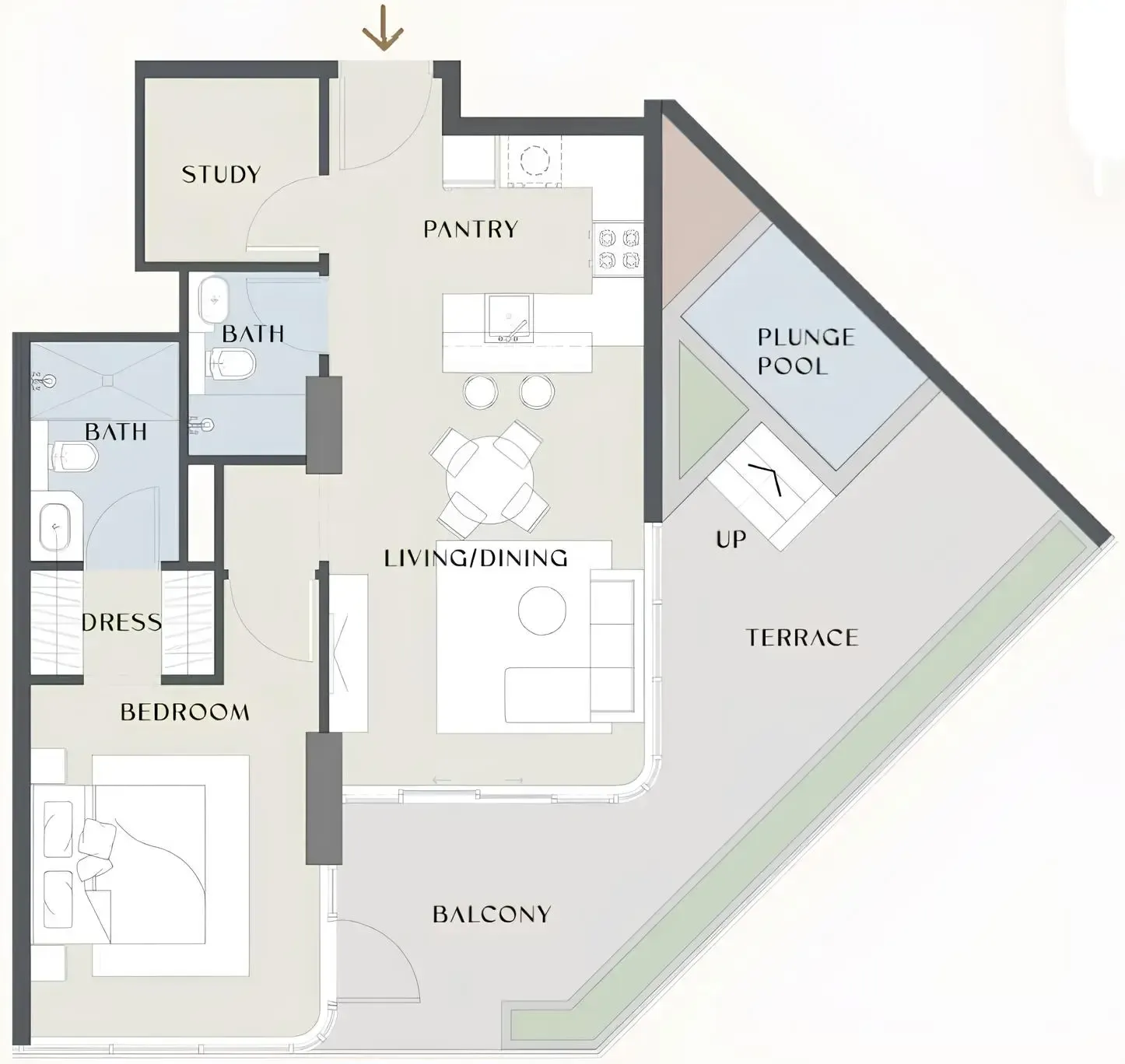 1 BR layout at Chelsea Gardens