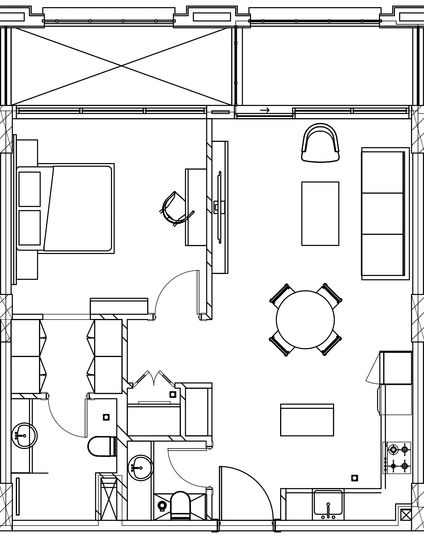 1 BR layout at Berkeley Square