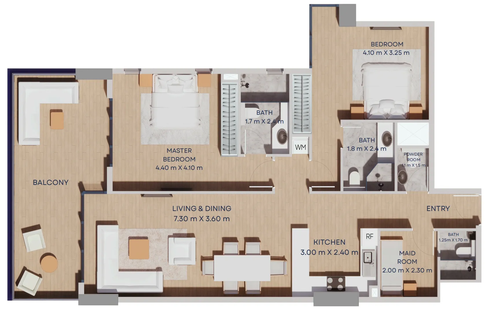 2 BR layout at Manam Pearl