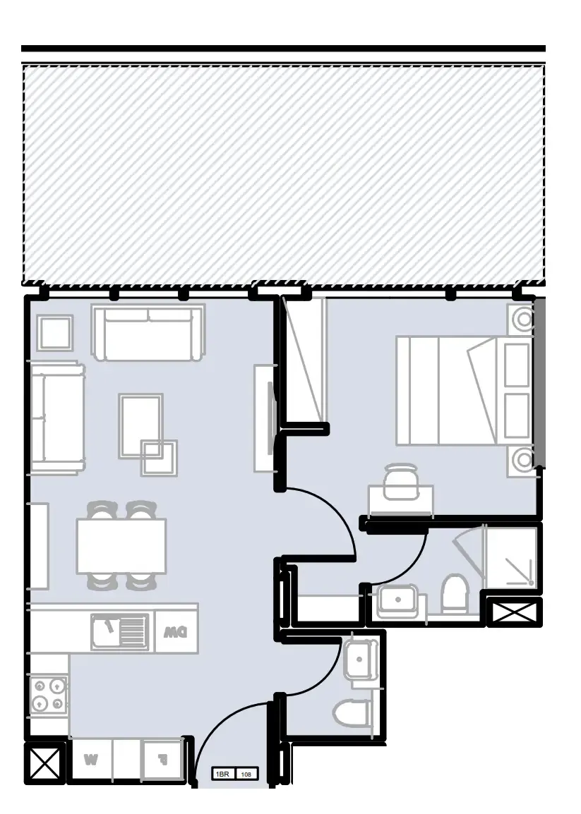 1 BR layout at Verdana III
