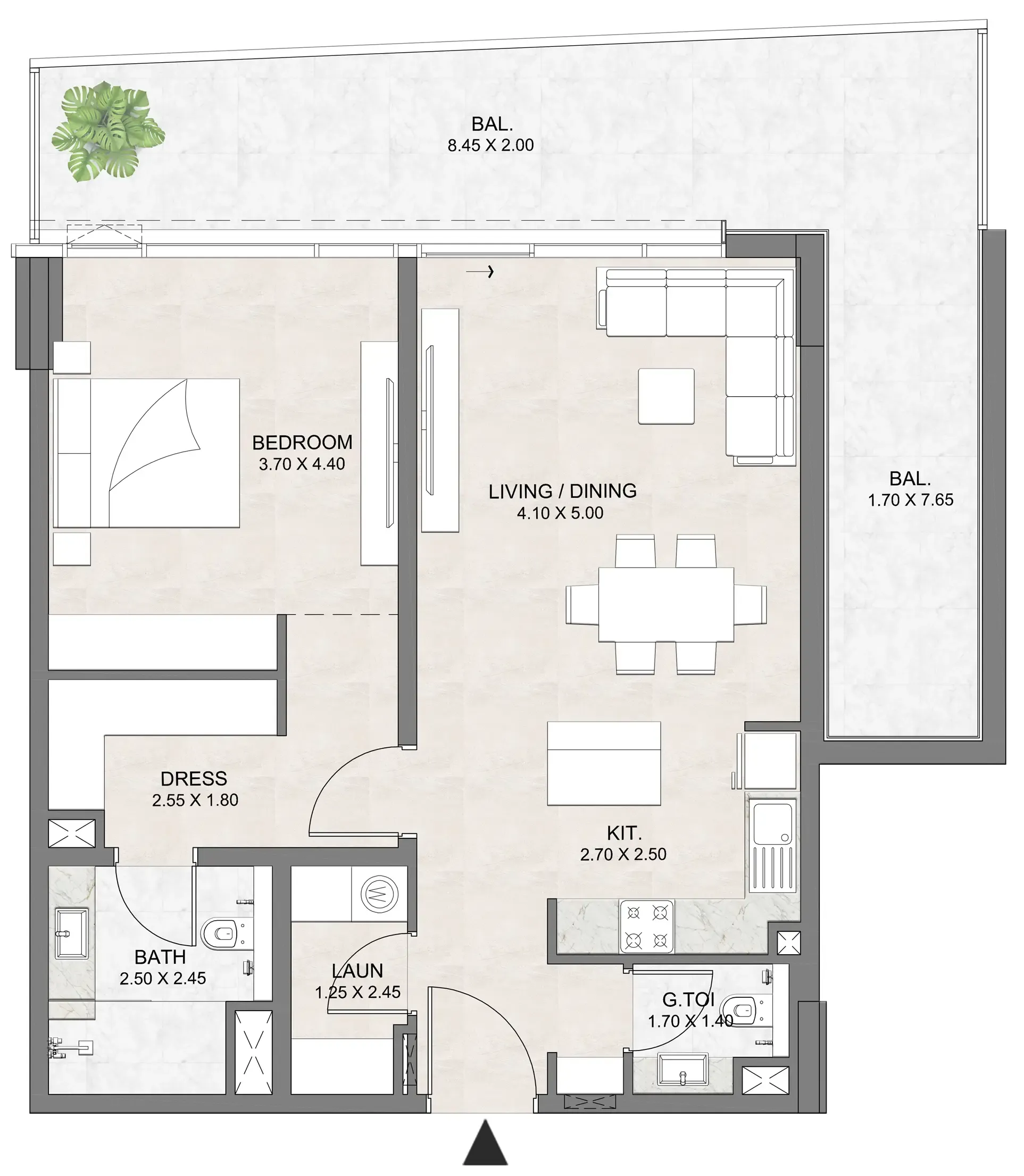 1 BR layout at Luzora Residence