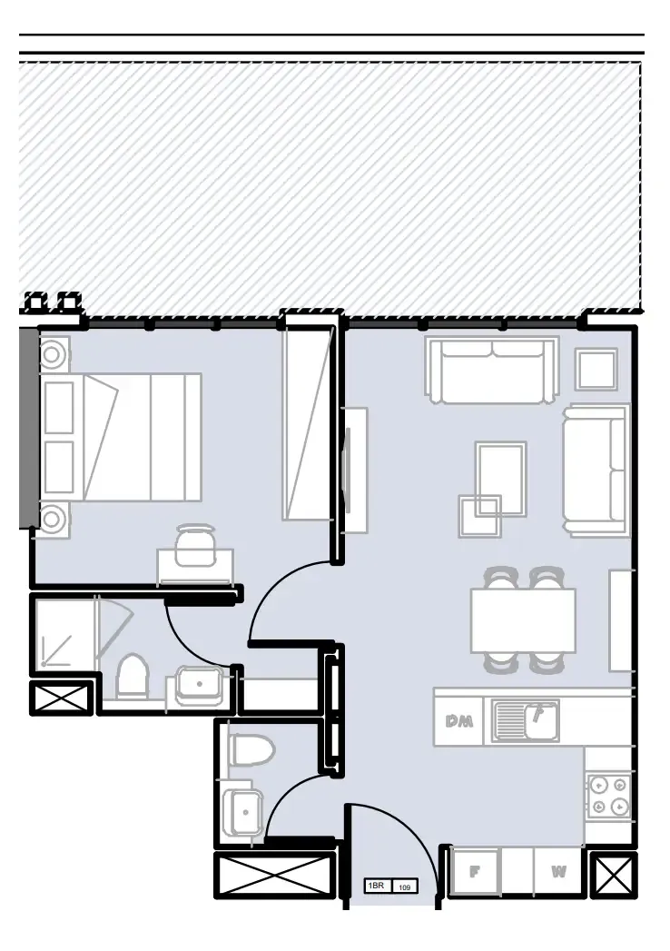 1 BR layout at Verdana III