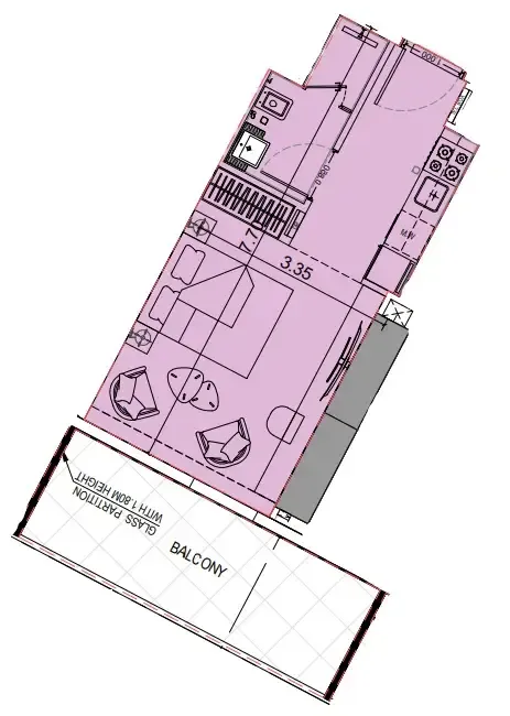 0 BR layout at Binghatti Flare