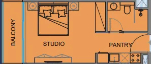 0 BR layout at Guzel Towers
