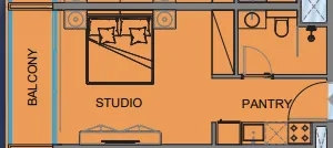 0 BR layout at Guzel Towers